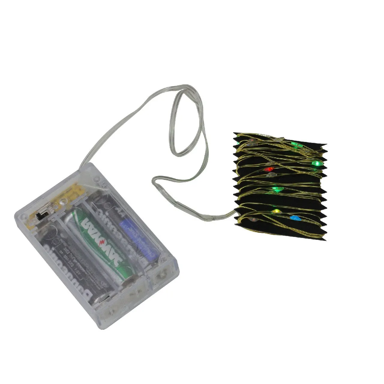 35 Battery Operated Multi-Color LED Micro Fairy Christmas Lights - 6 ft Gold Copper Wire