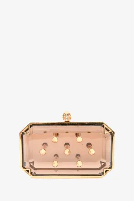 Alexander McQueen Brown Acrylic/Gold Studded Mini Clutch
