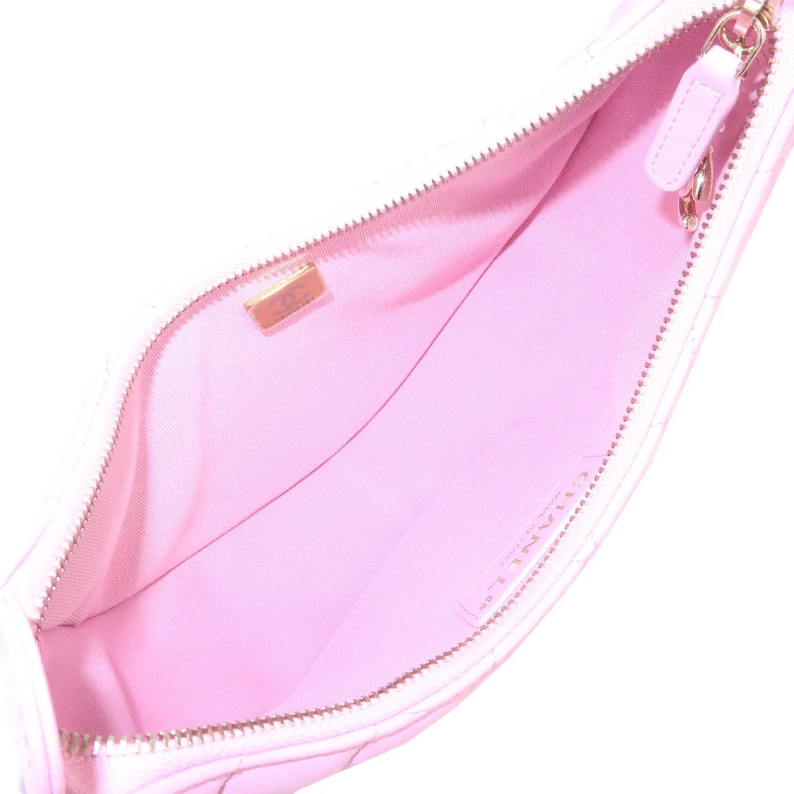 Auth CHANEL Matelasse Lamb Skin Small Hobo Shoulder Bag Pink AS3917 Used F/S