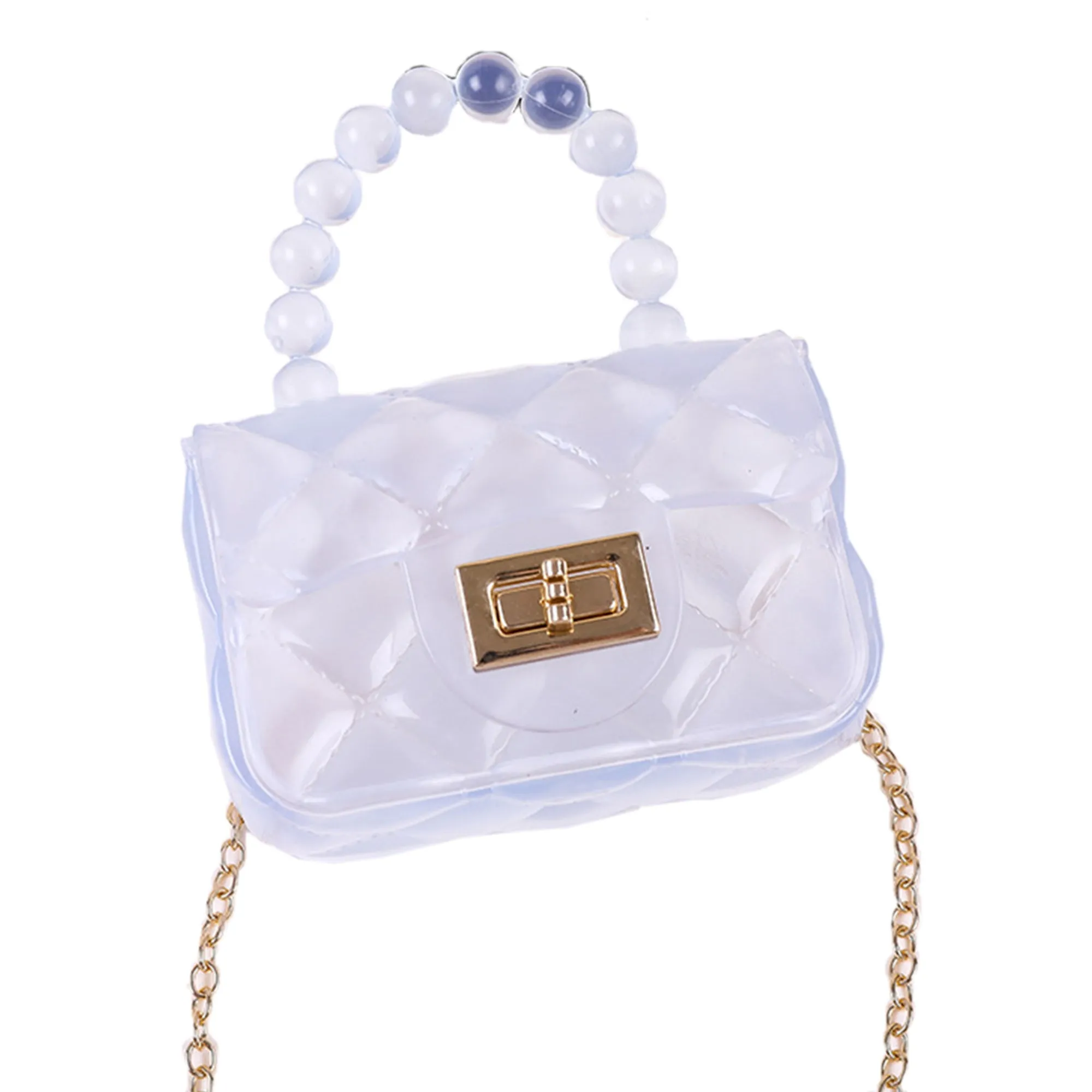 Babymoon Kids Jelly Sling Purse Fashion Handbag (10x13x5 CM) – White