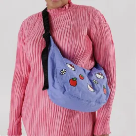 Adorable Baggu Medium Nylon Crescent Bag with Embroidered Hello Kitty Design – Stylish and Functional