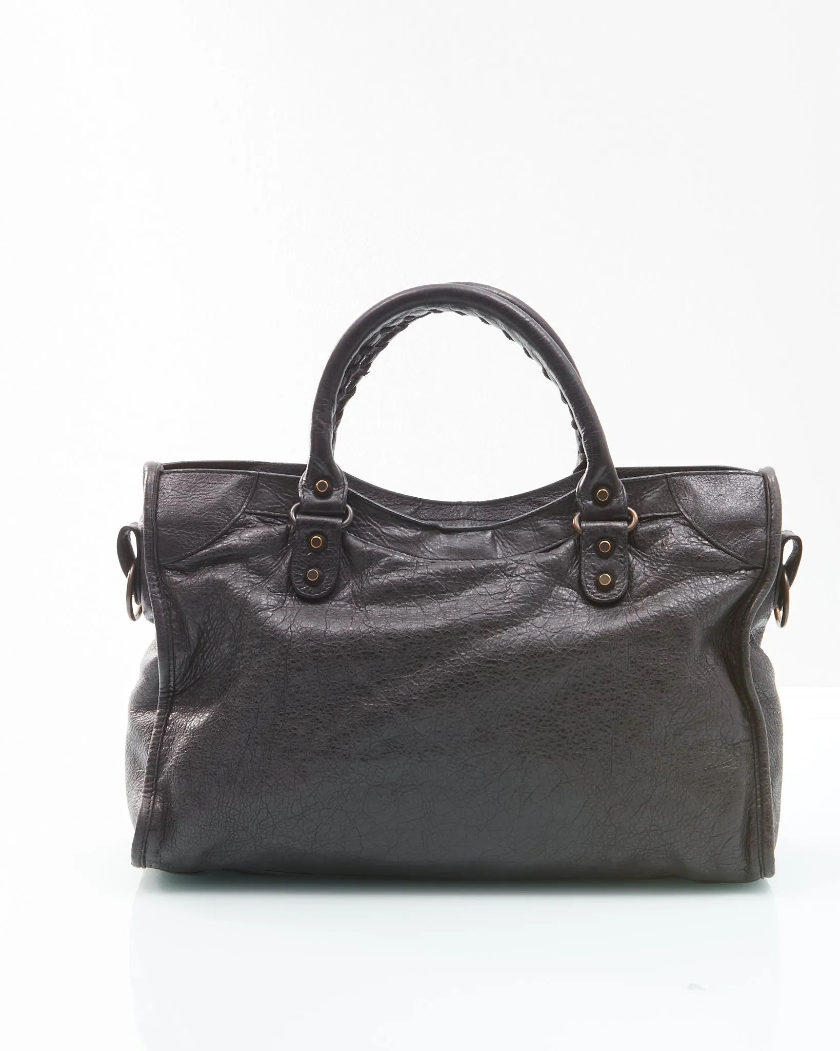 Balenciaga Black Leather Classic Motocross Medium City Bag