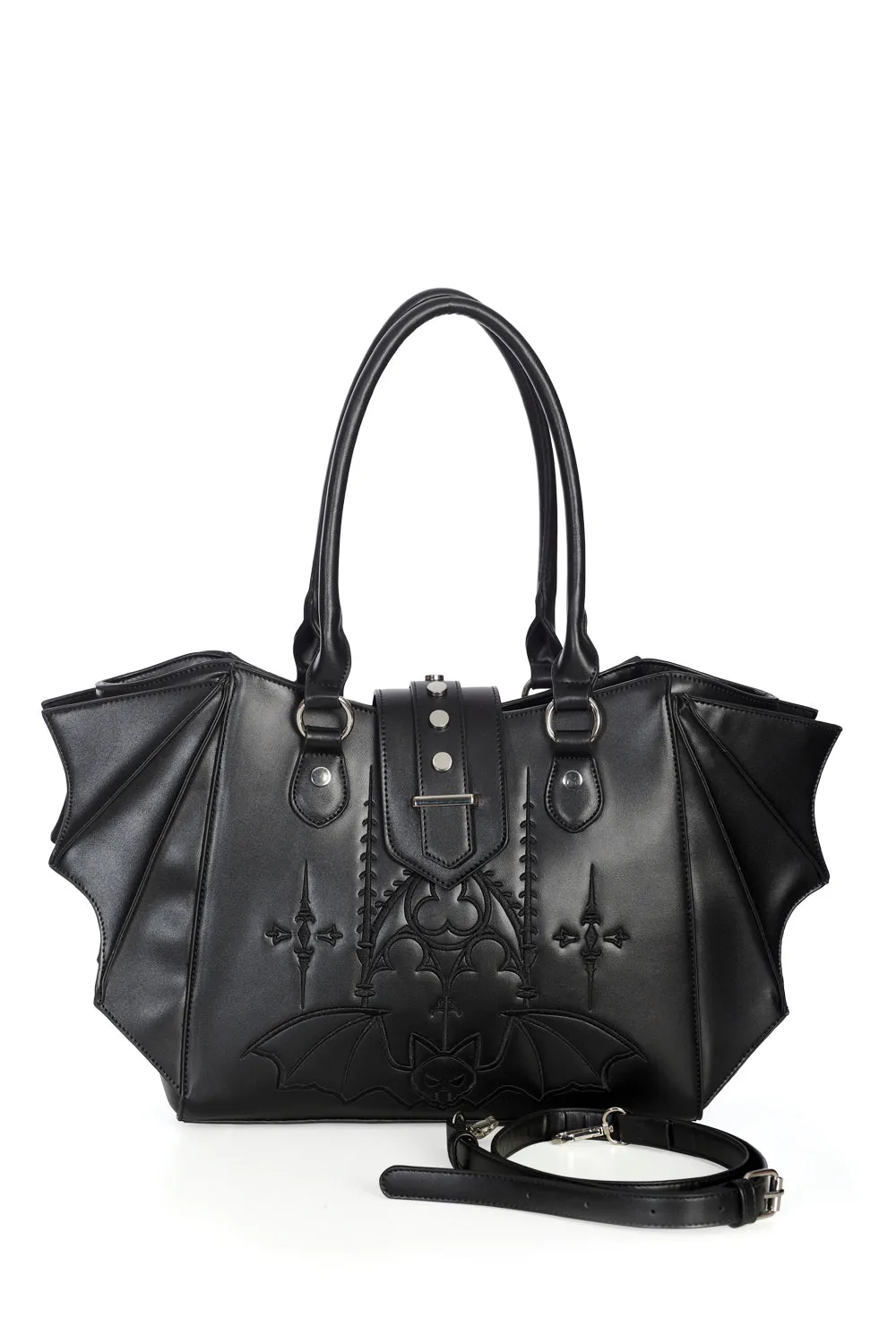 Banned Alt - Gothic Cathedral Bats - Hand / Shoulder Bag Tote Bag
