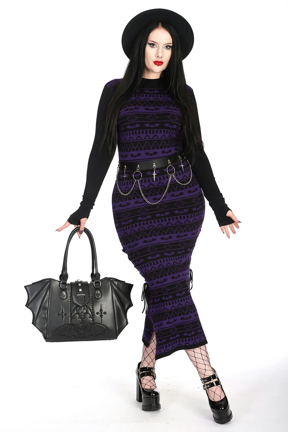Banned Alt - Gothic Cathedral Bats - Hand / Shoulder Bag Tote Bag