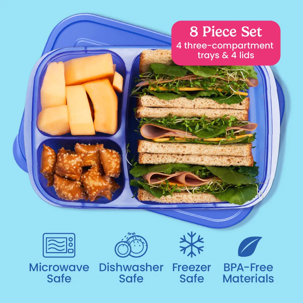 Bentgo Easyboxes 3-Compartment Food Containers 8-Piece Set
