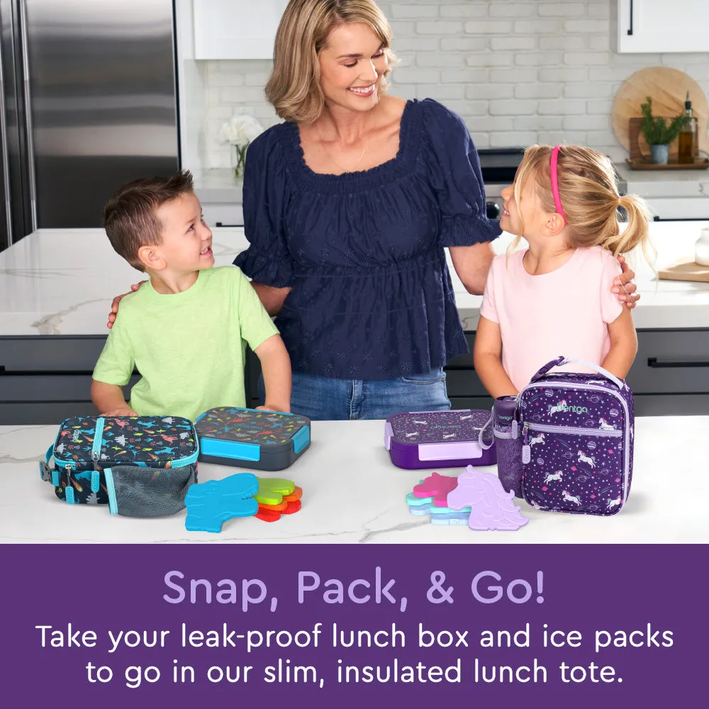 Bentgo Kids Snap & Go Lunch Box, Insulated Lunch Tote, & Ice Packs