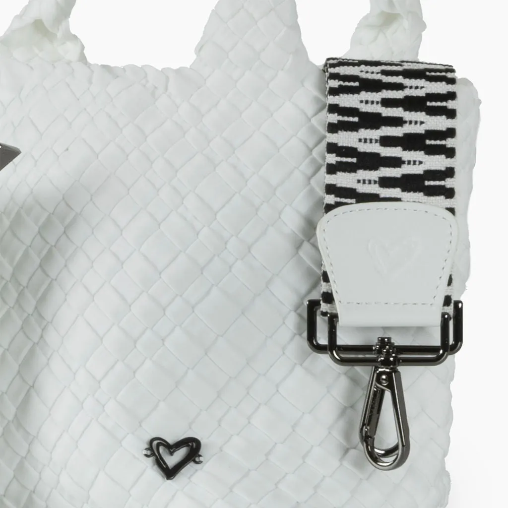 Brandon Small Woven Tote - White