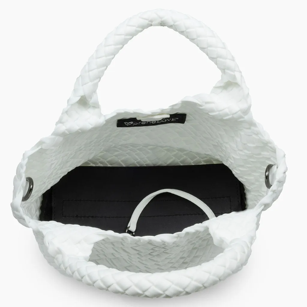 Brandon Small Woven Tote - White