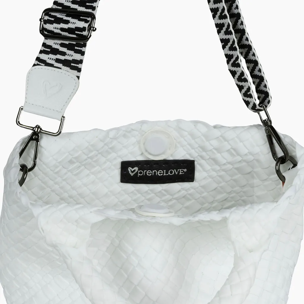 Brandon Small Woven Tote - White