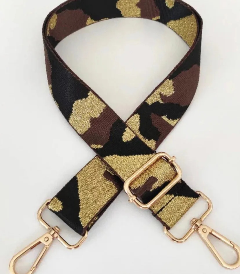 Brown   Gold Camo Bag Strap
