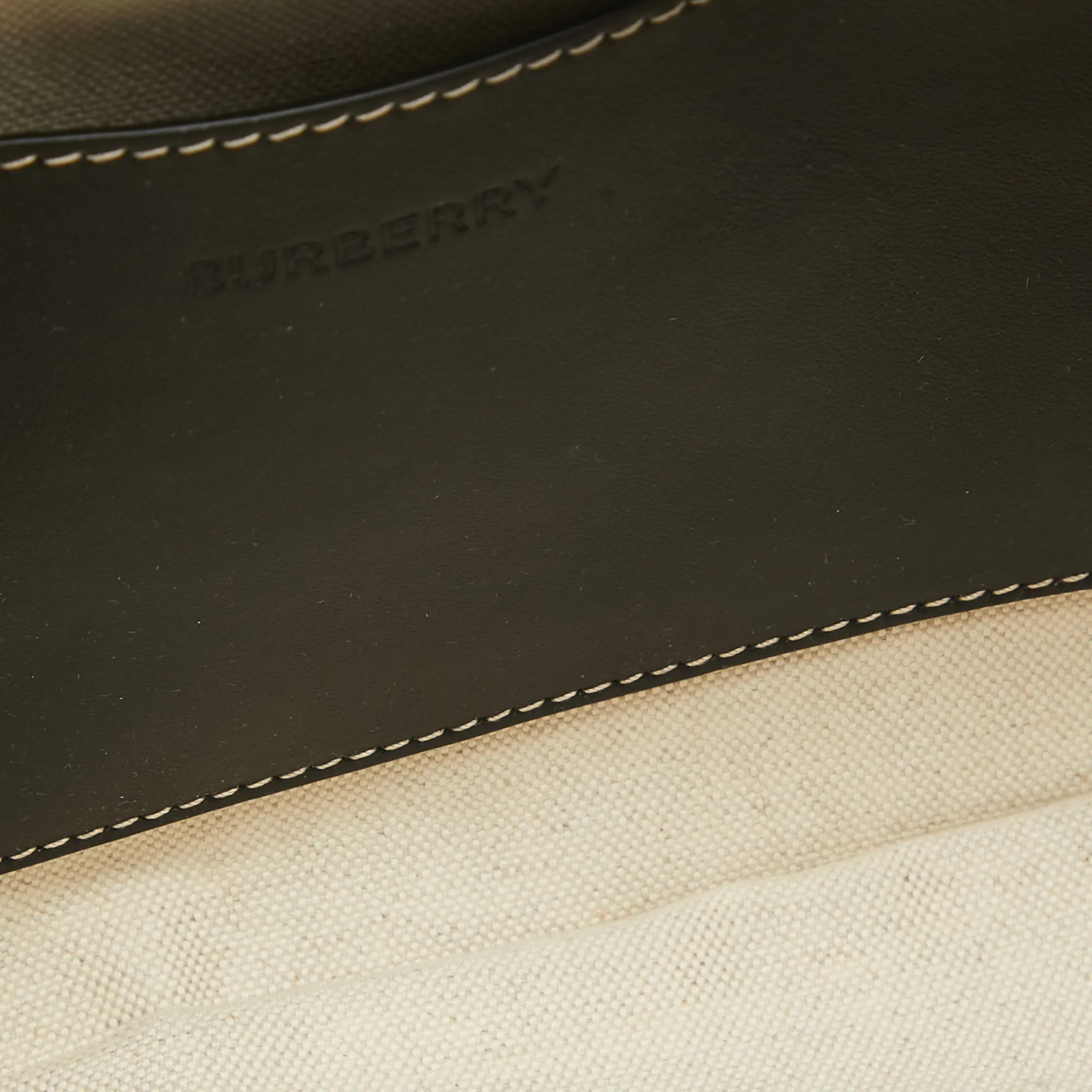 BURBERRY Grey/Black Canvas and Leather West Belt Bag