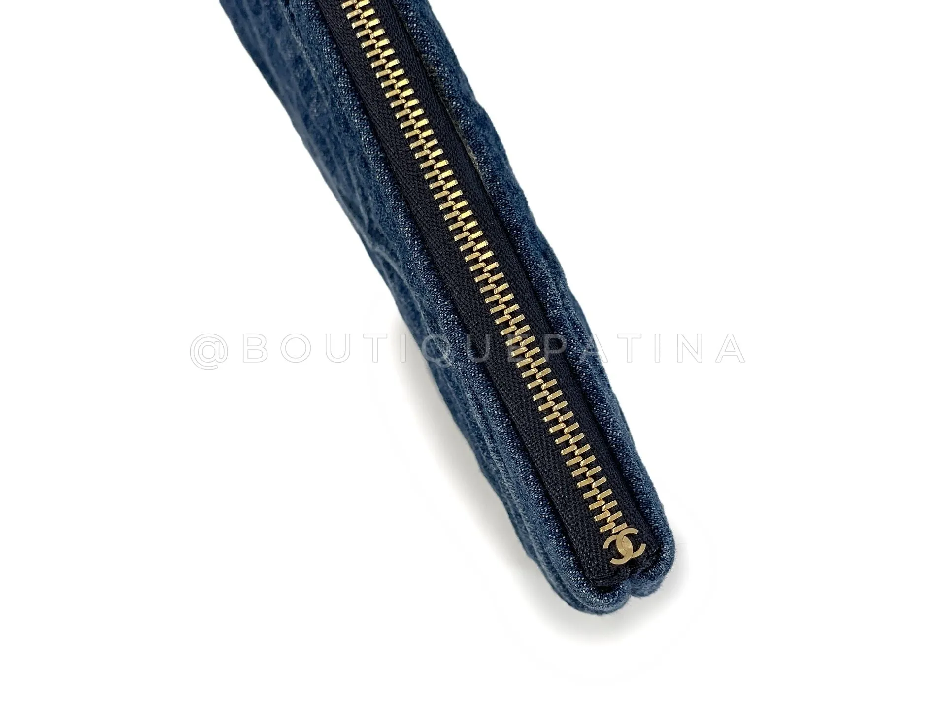 Chanel 19 Blue Denim Large O Case Clutch Bag GHW 6EX