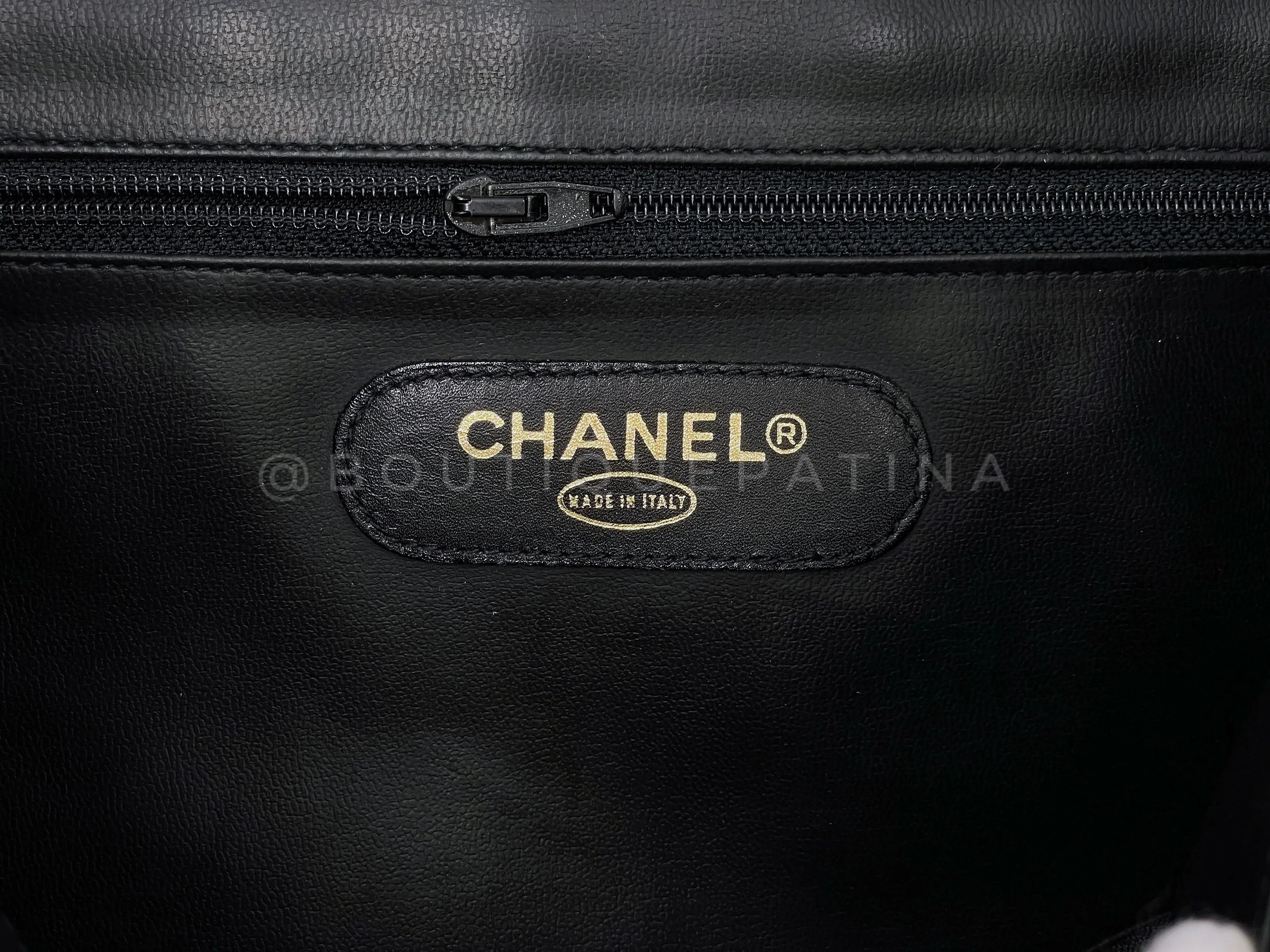 Chanel 1993 Vintage Black Supermodel Weekender XL Tote Bag 24k GHW
