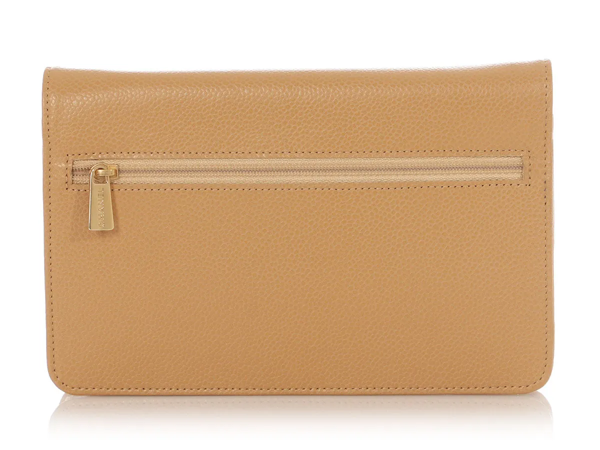 Chanel Beige Caviar and Lambskin Timeless Wallet On Chain