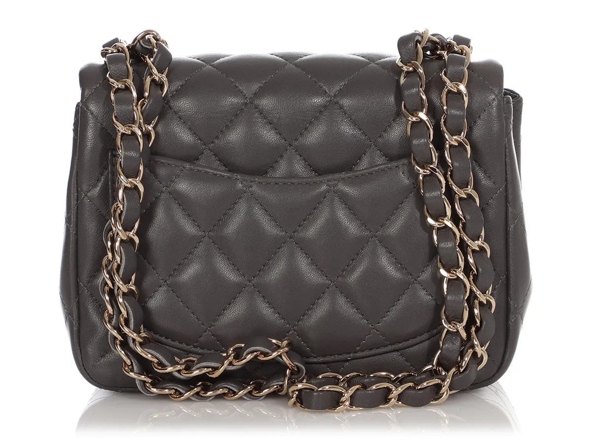 Chanel Mini Dark Gray Lambskin Classic