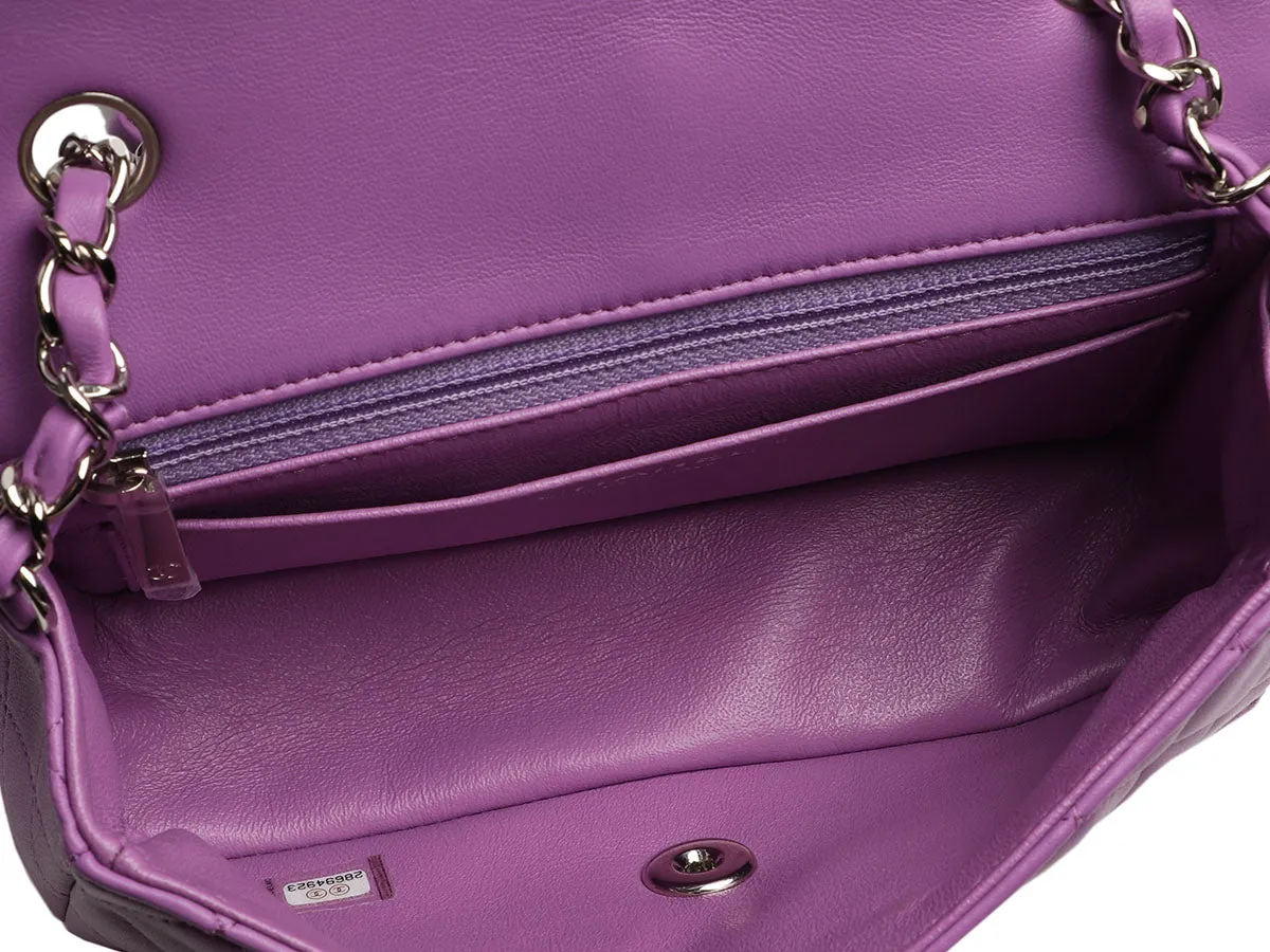 Chanel Mini Lavender Quilted Lambskin Classic