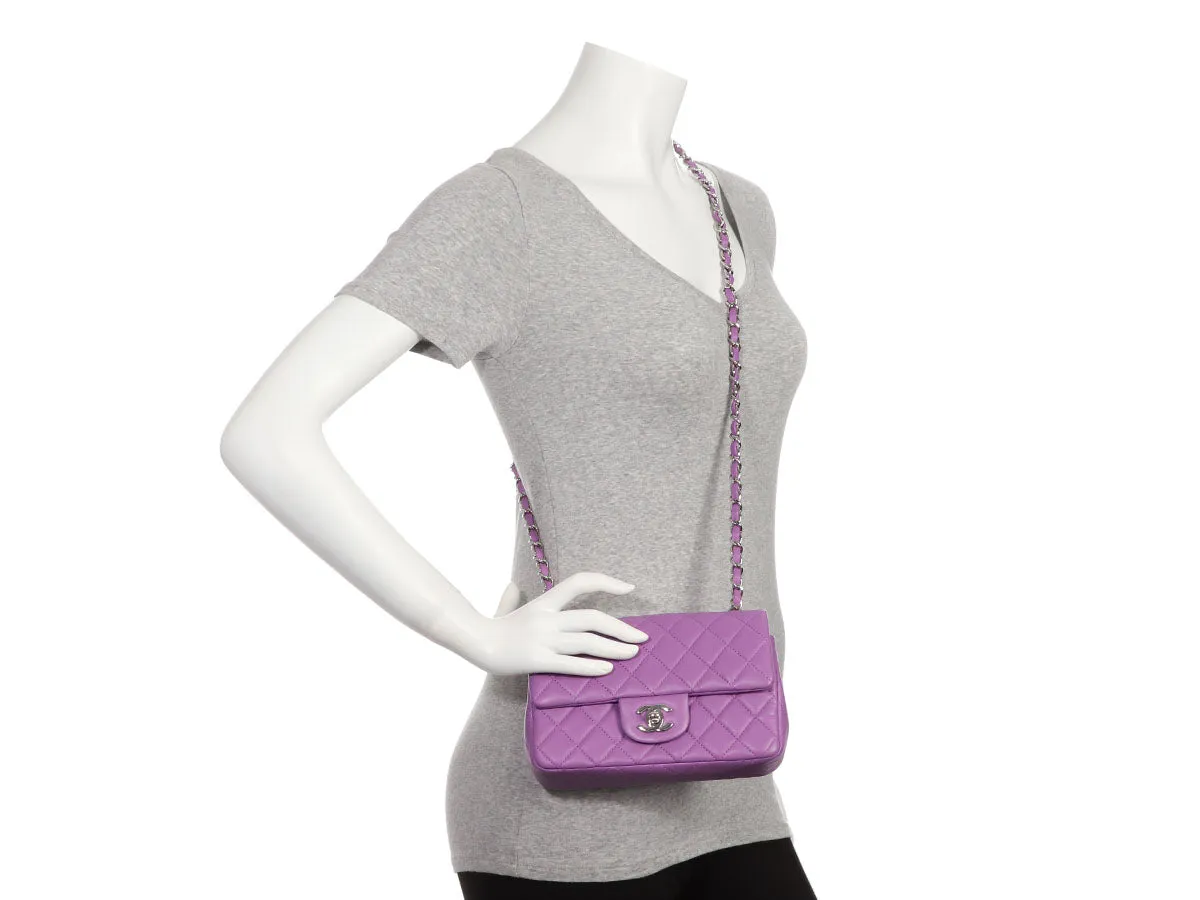Chanel Mini Lavender Quilted Lambskin Classic