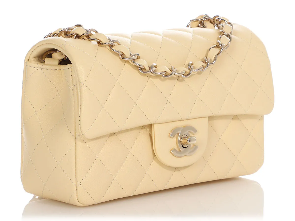 Chanel Mini Light Yellow Quilted Calfskin Classic