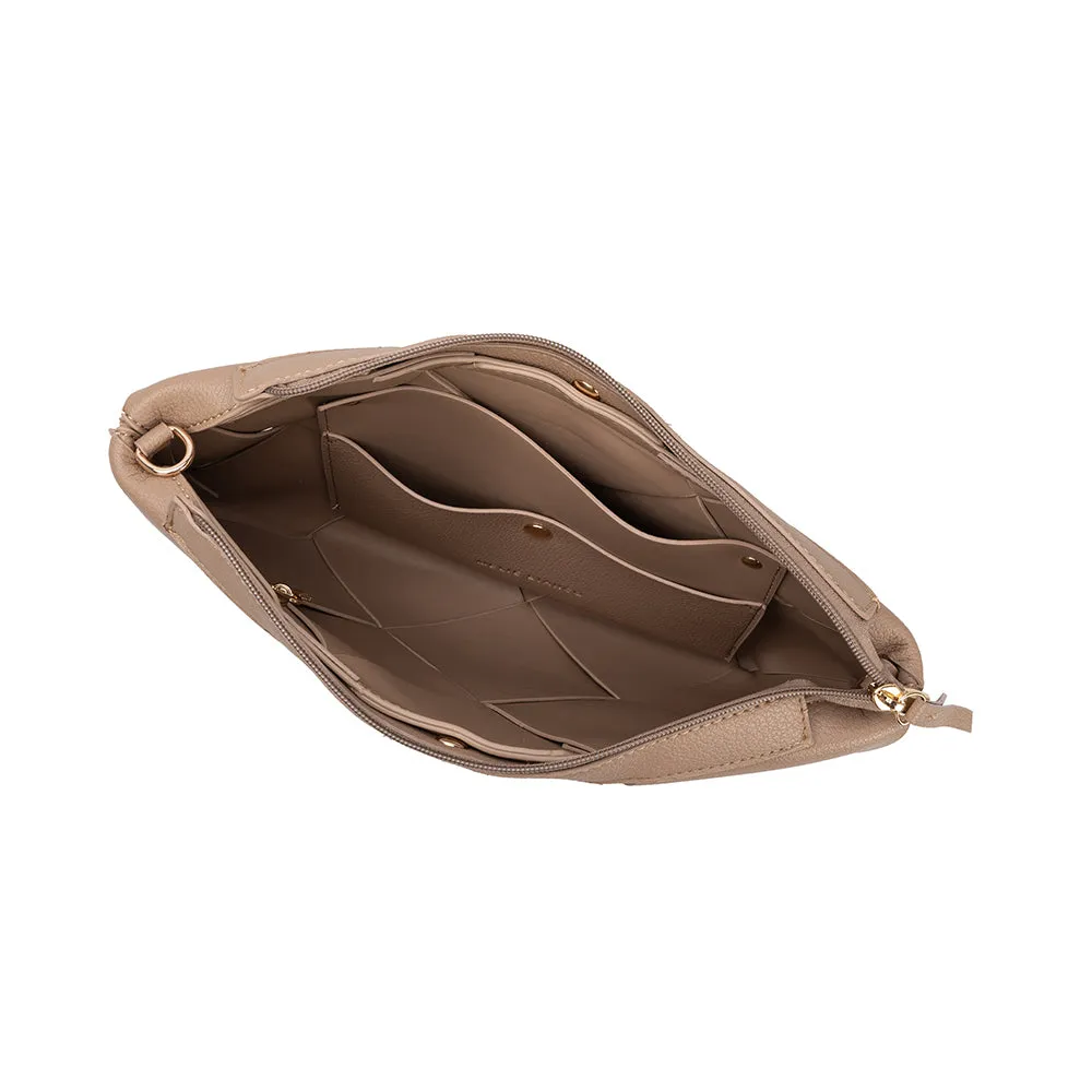 Connie Taupe Small Recycled Vegan Crossbody Bag