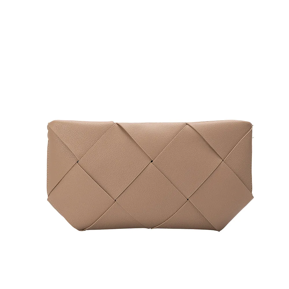 Connie Taupe Small Recycled Vegan Crossbody Bag