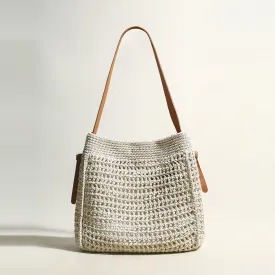 Crochet White Tote Bag