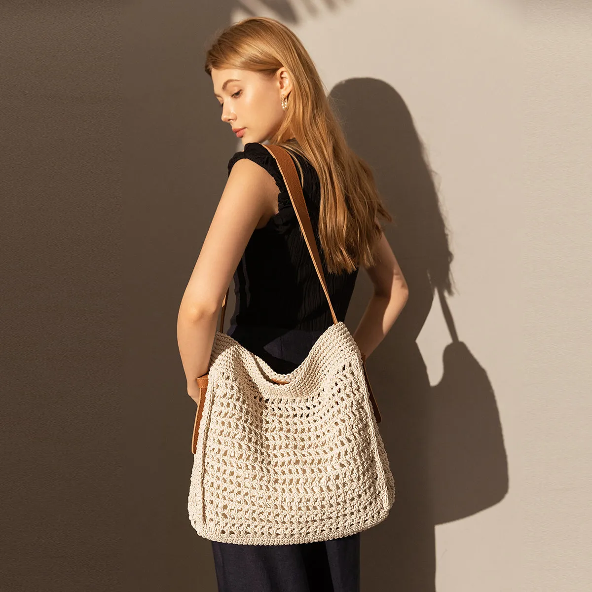 Crochet White Tote Bag