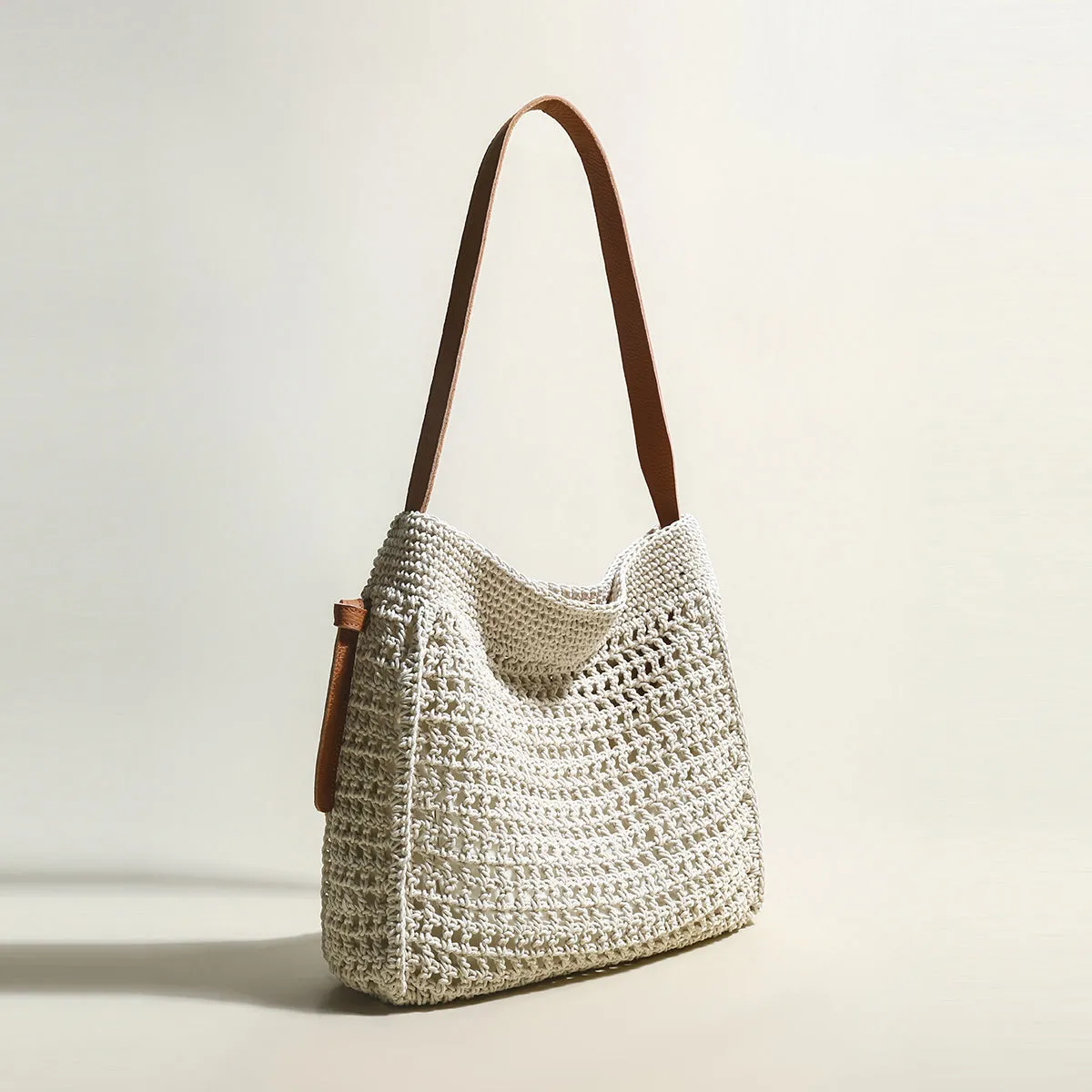 Crochet White Tote Bag
