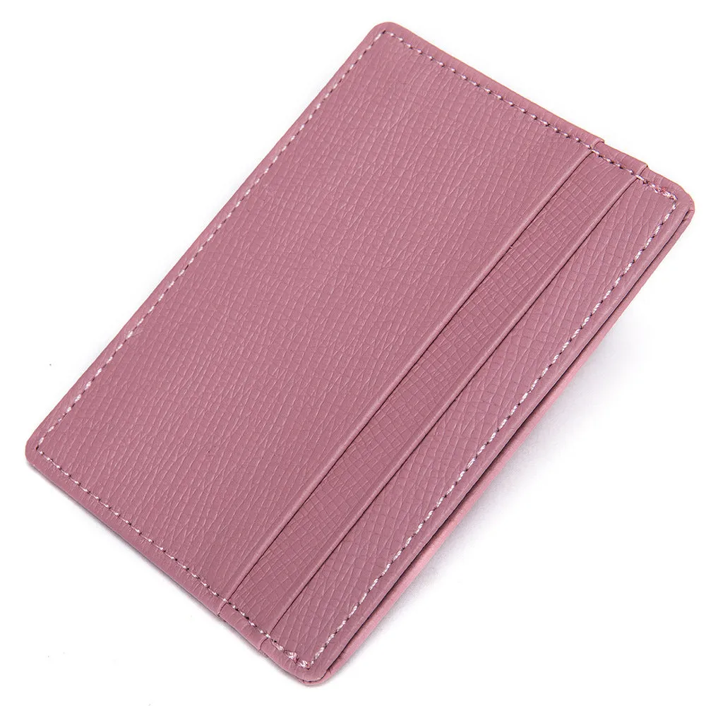 Cross-Grain Leather Card Holder