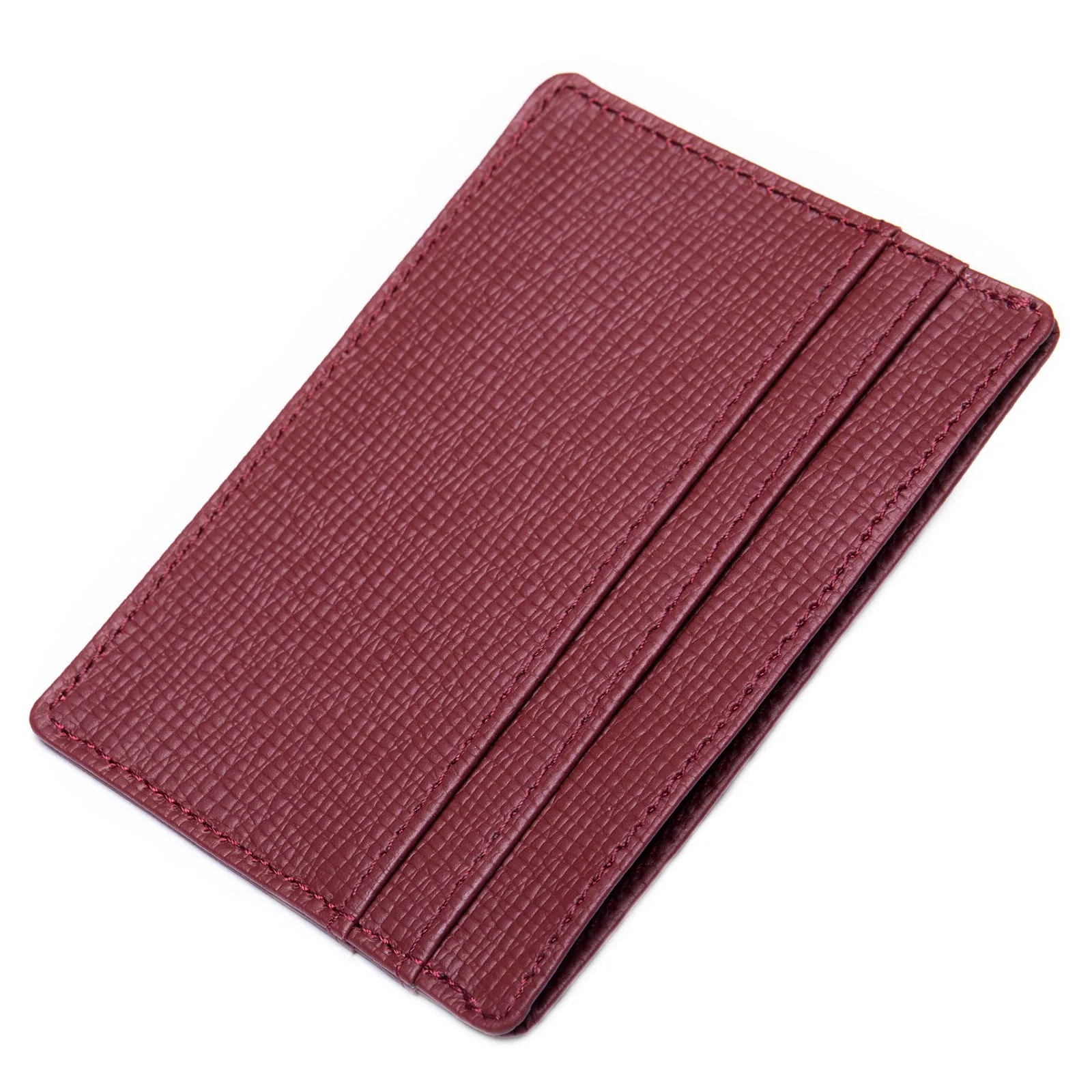 Cross-Grain Leather Card Holder