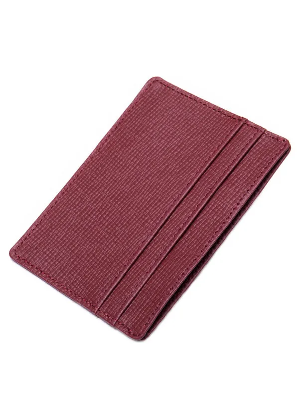 Cross-Grain Leather Card Holder