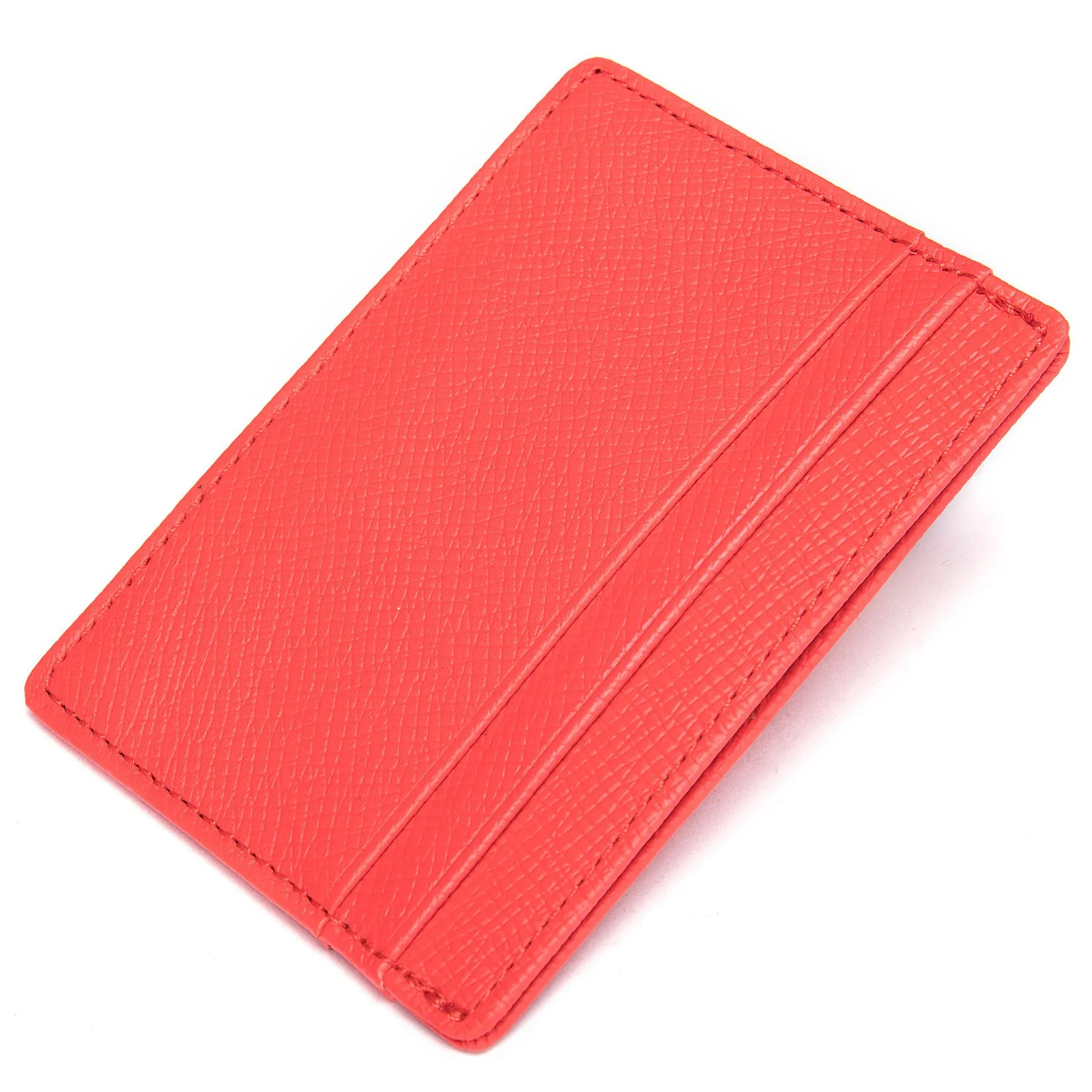 Cross-Grain Leather Card Holder