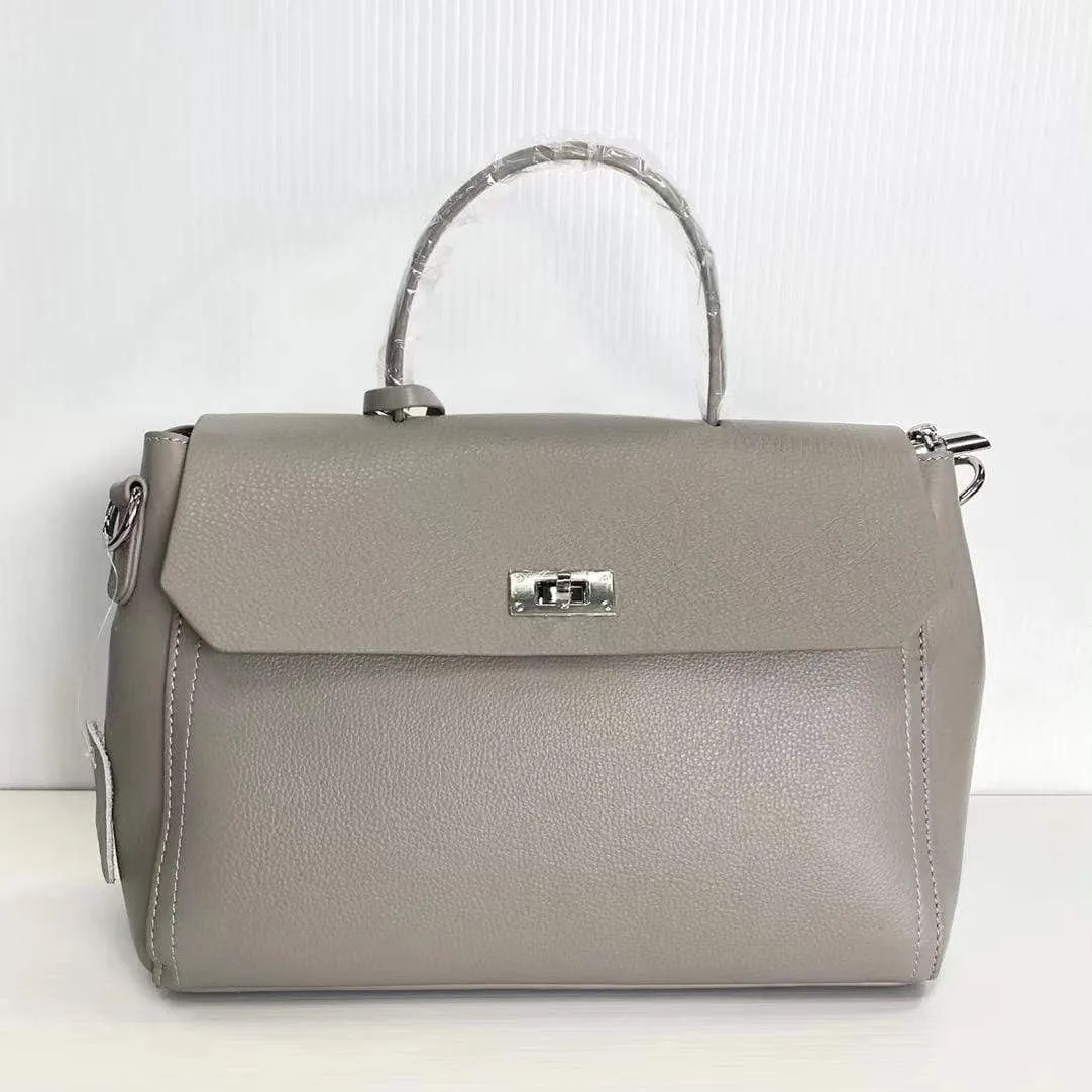 Crystal Handbag with Crossbody Shoulder strap Genuine Leather