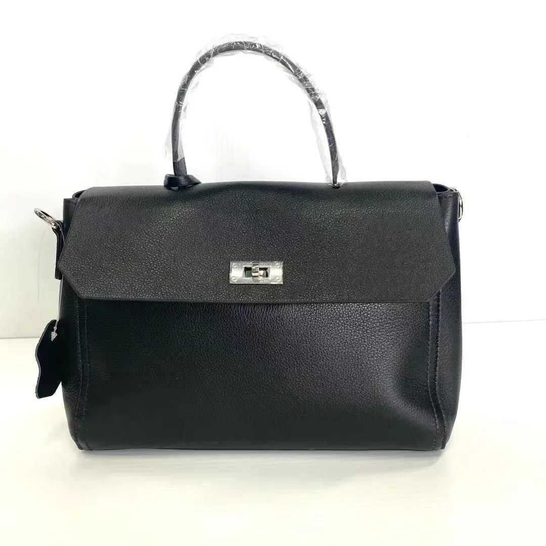 Crystal Handbag with Crossbody Shoulder strap Genuine Leather