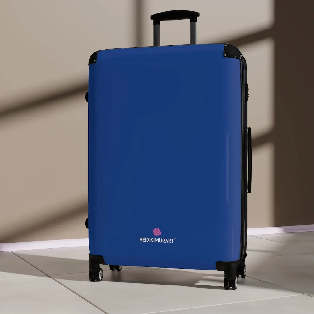 Dark Blue Solid Color Suitcases, Modern Simple Minimalist Designer Suitcase Luggage (Small, Medium, Large)