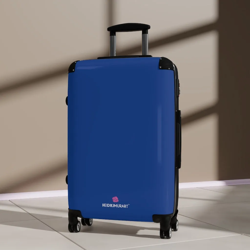 Dark Blue Solid Color Suitcases, Modern Simple Minimalist Designer Suitcase Luggage (Small, Medium, Large)