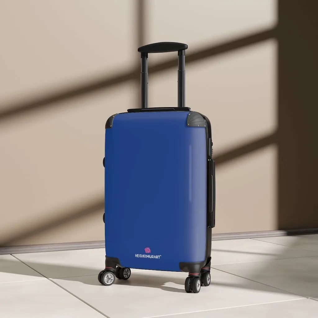 Dark Blue Solid Color Suitcases, Modern Simple Minimalist Designer Suitcase Luggage (Small, Medium, Large)