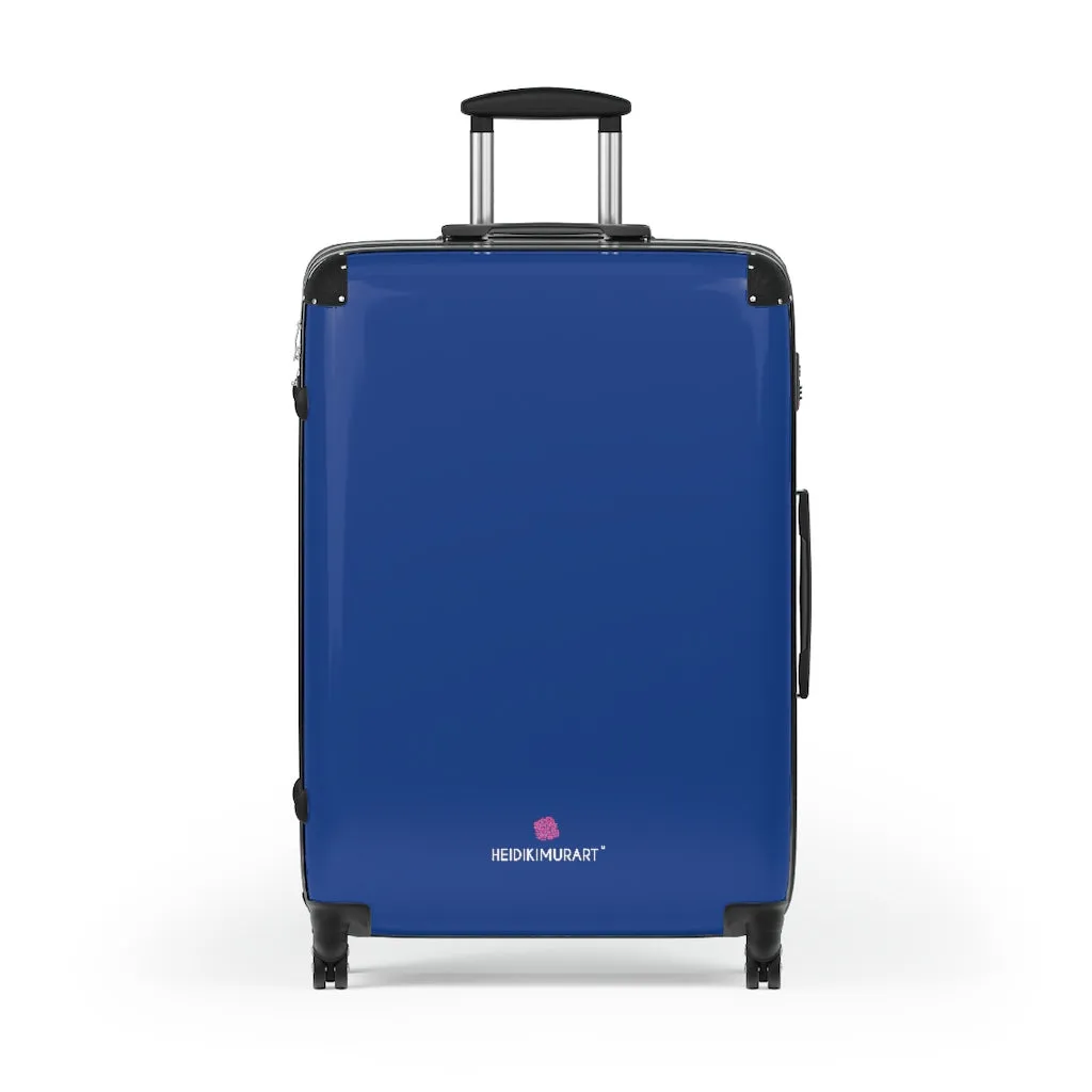 Dark Blue Solid Color Suitcases, Modern Simple Minimalist Designer Suitcase Luggage (Small, Medium, Large)