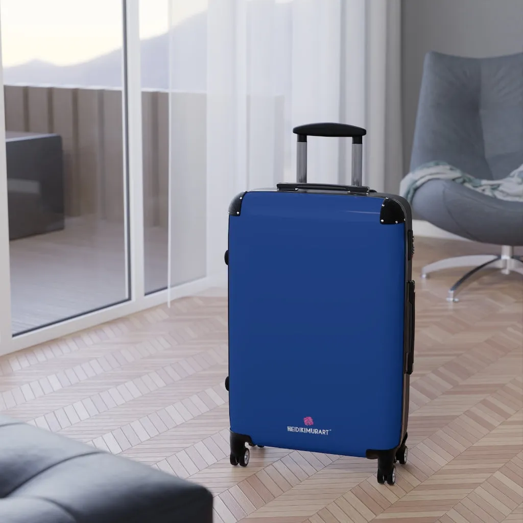 Dark Blue Solid Color Suitcases, Modern Simple Minimalist Designer Suitcase Luggage (Small, Medium, Large)