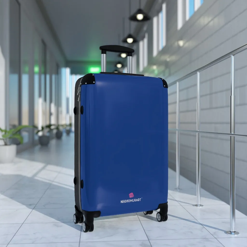 Dark Blue Solid Color Suitcases, Modern Simple Minimalist Designer Suitcase Luggage (Small, Medium, Large)