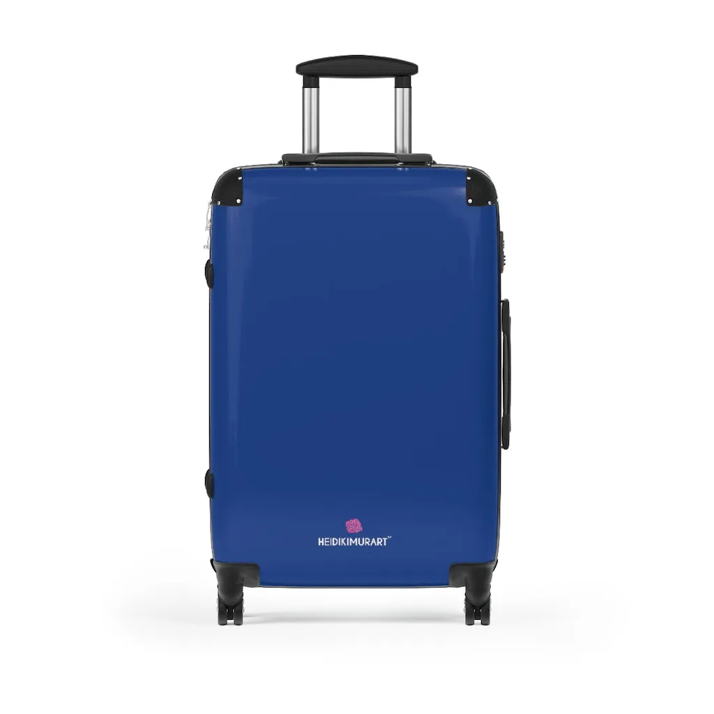 Dark Blue Solid Color Suitcases, Modern Simple Minimalist Designer Suitcase Luggage (Small, Medium, Large)