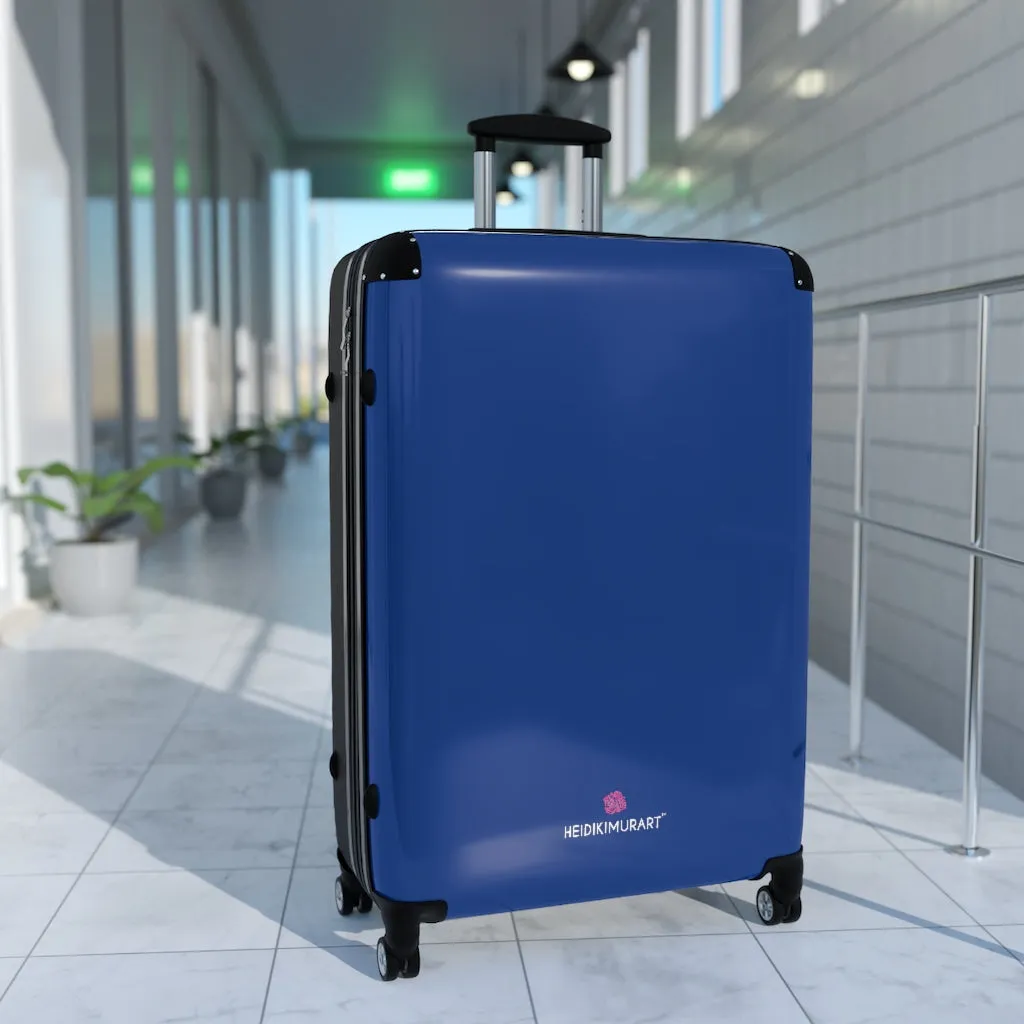 Dark Blue Solid Color Suitcases, Modern Simple Minimalist Designer Suitcase Luggage (Small, Medium, Large)