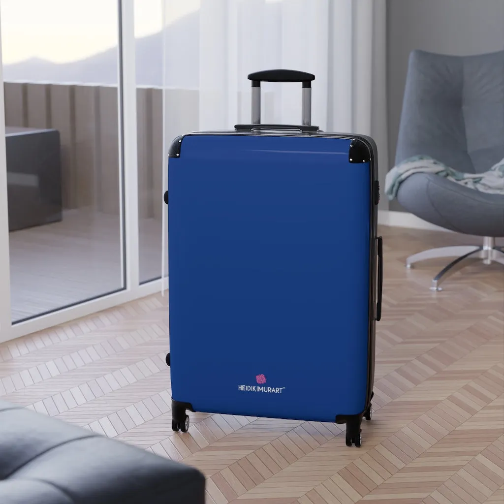 Dark Blue Solid Color Suitcases, Modern Simple Minimalist Designer Suitcase Luggage (Small, Medium, Large)