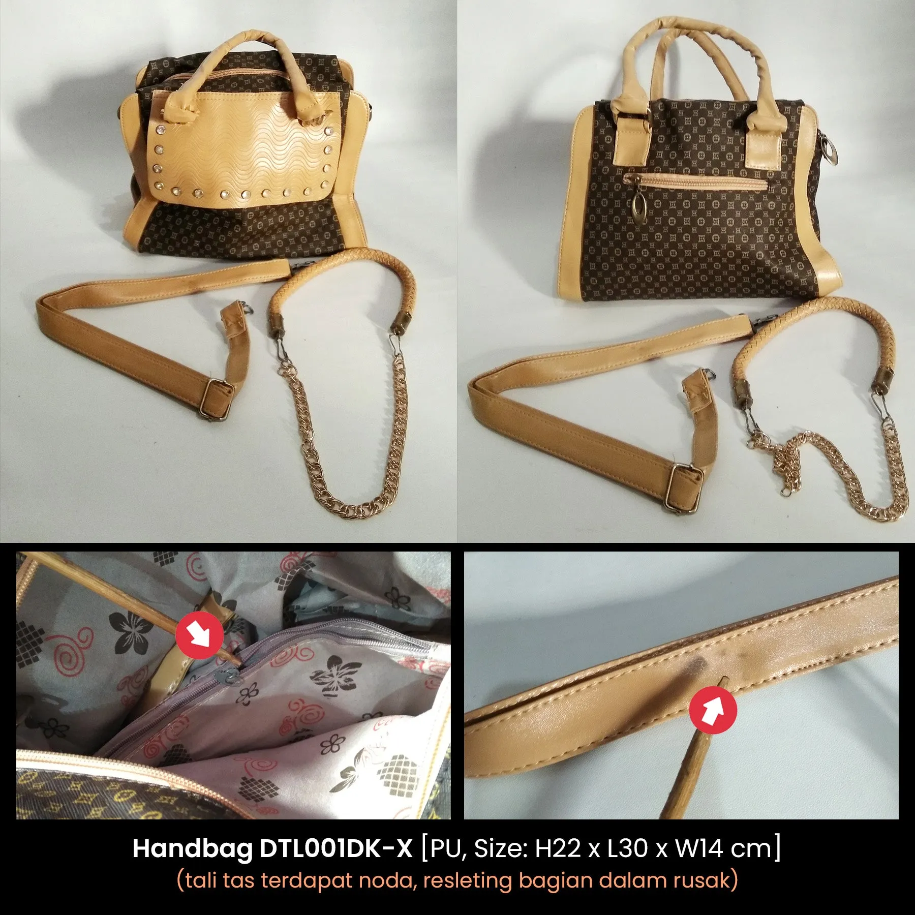 Dark Coffee Pattern Handbag