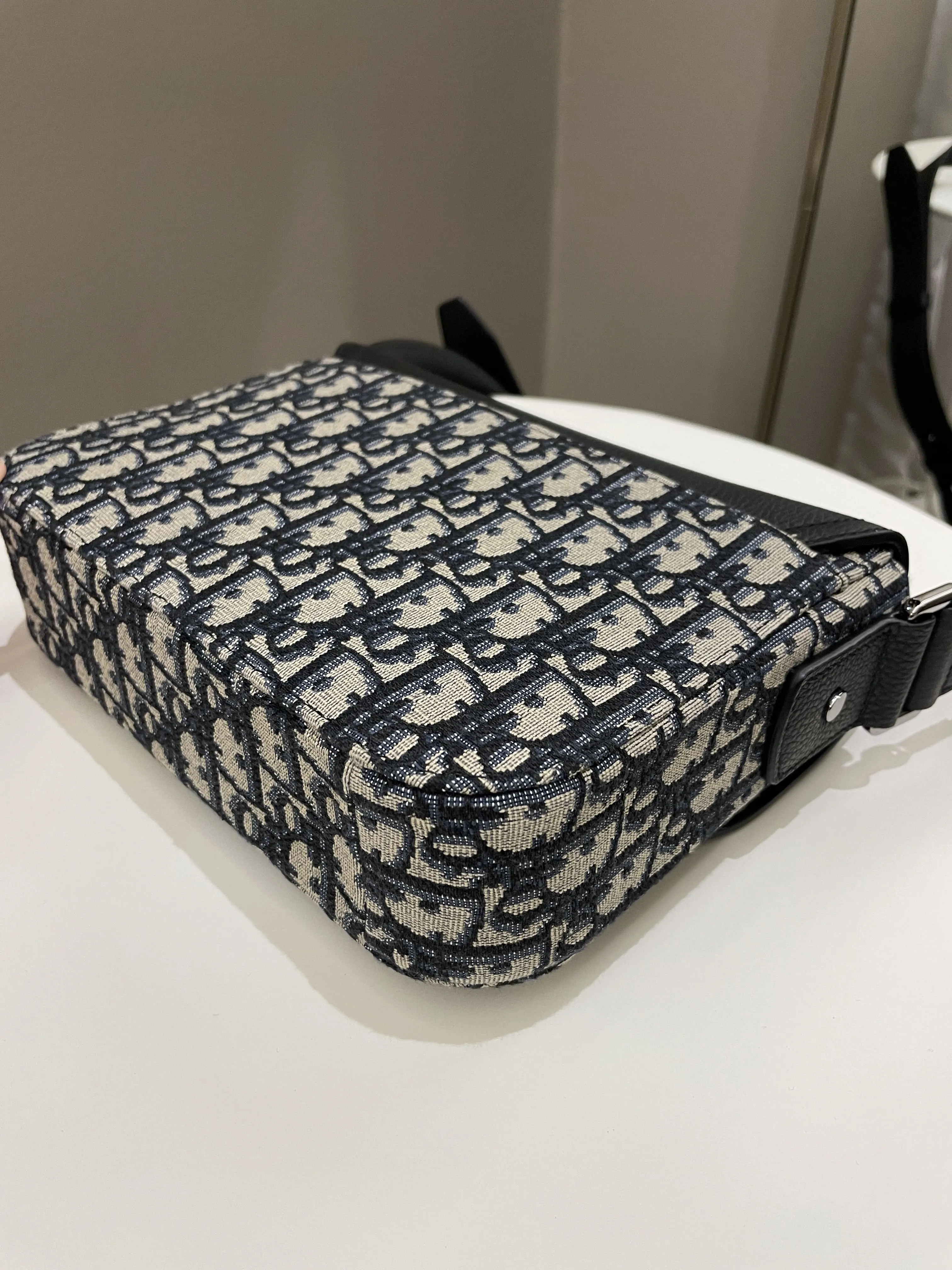 Dior Saddle Messenger Bag Beige/ Navy/ Black