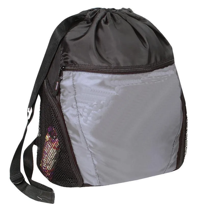 Drawstring Backpack with Front Pocket