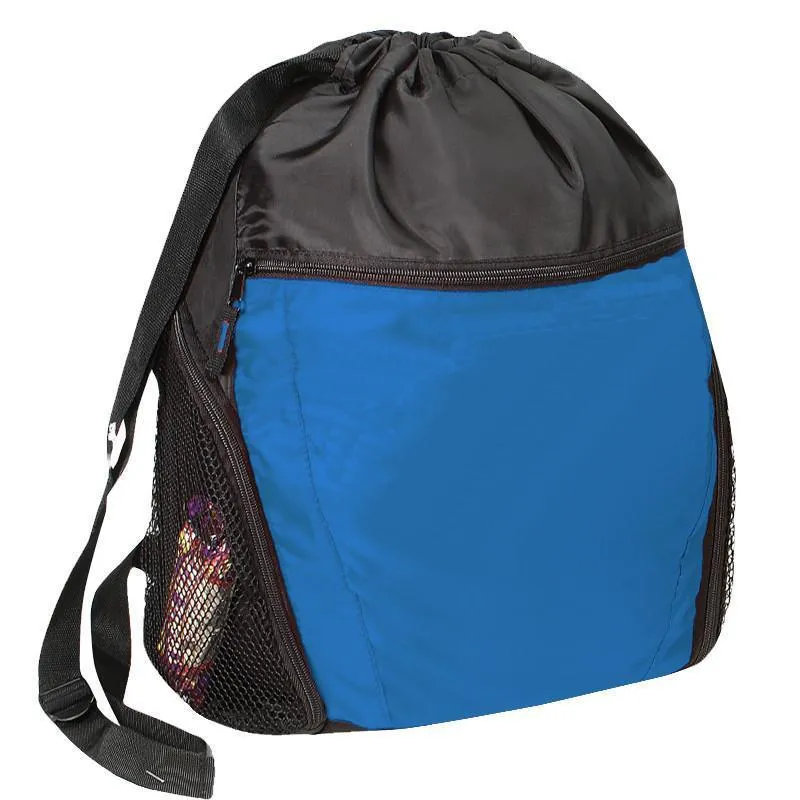 Drawstring Backpack with Front Pocket