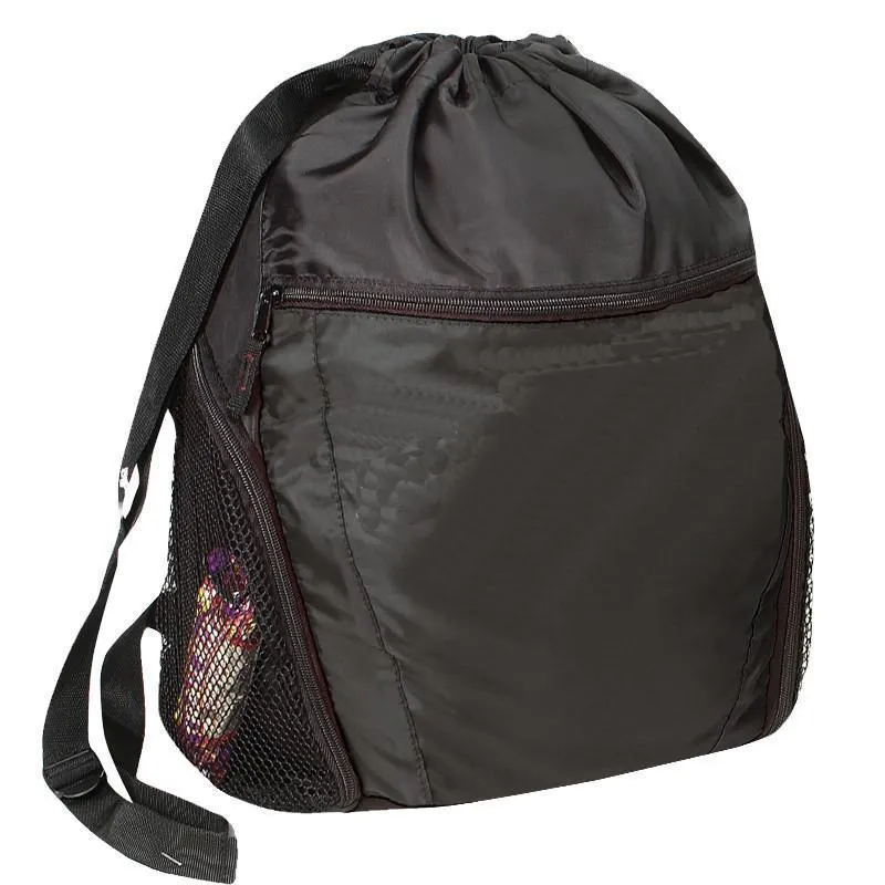 Drawstring Backpack with Front Pocket
