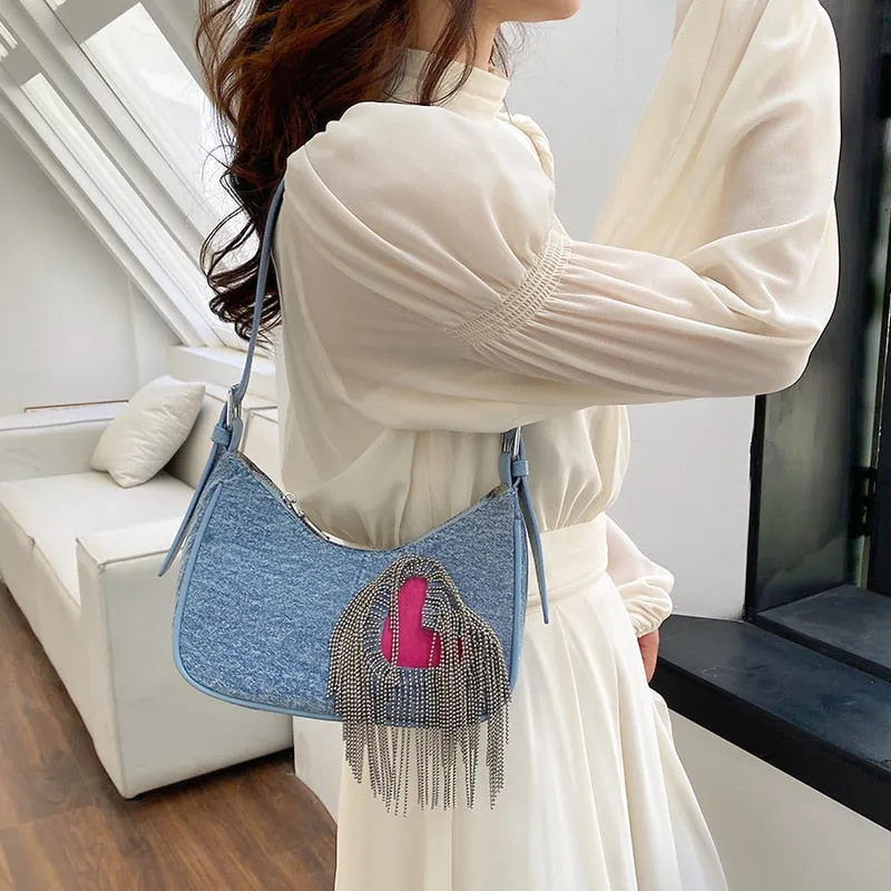 Elegant Escape Denim Shoulder Bag