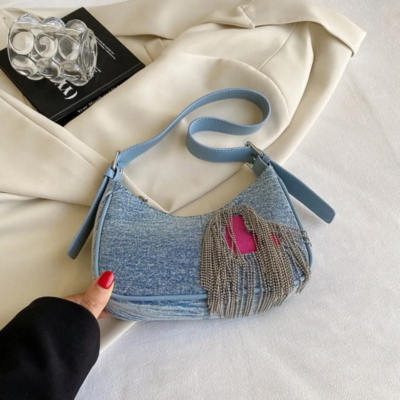 Elegant Escape Denim Shoulder Bag