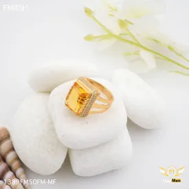 Freemen fabulous yellow stone Golden ring design for men - FMRI91